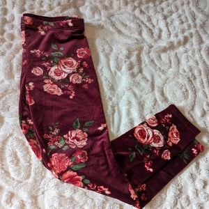 Velvet flower leggings
